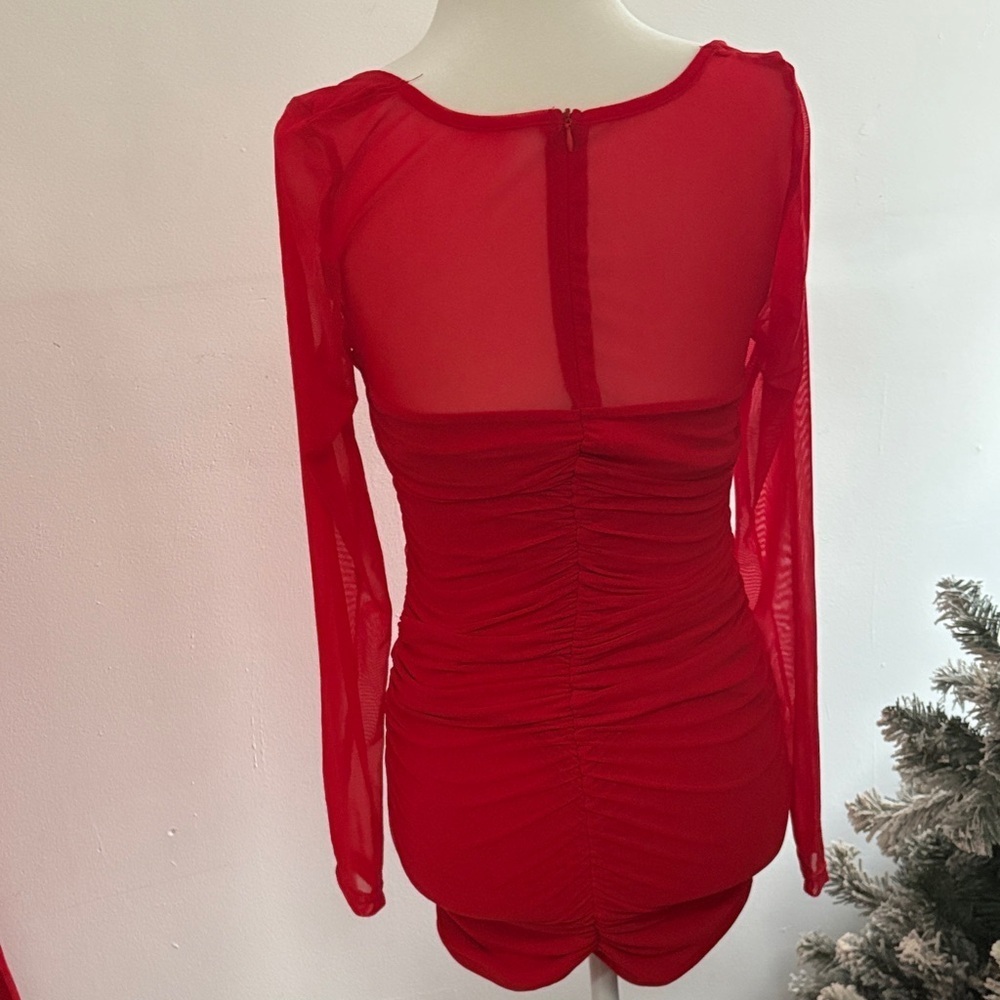 Elegant Red Mini Dress - Picture 5 of 5